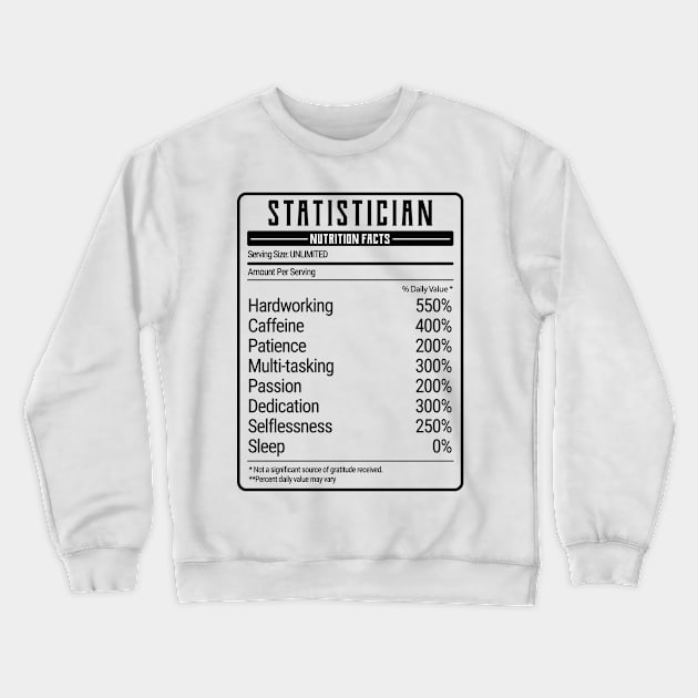 statistician nutrition value Crewneck Sweatshirt by IndigoPine